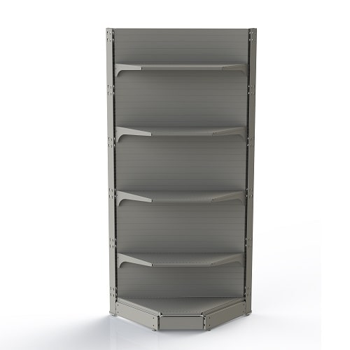 Стеллаж Нордика (50) прист. угловой внутр. х500х2250, полка 400 - 3 шт., 300 - 1 шт., ценники