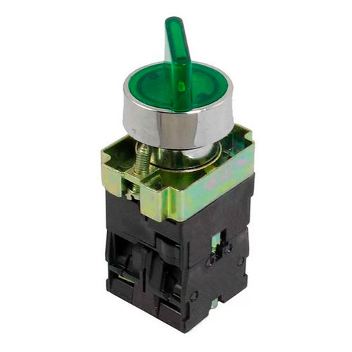 Переключатель NP2-BK12365 Chint (с зелен. подсвет.) на 2 пол, 1НО+1НЗ  с зел.подсв.