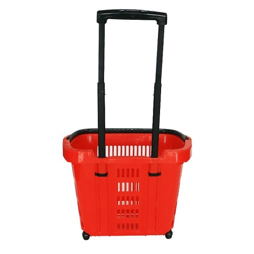 Корзина-тележка на колесах пластиковая PBT34-RD, 34л. красная