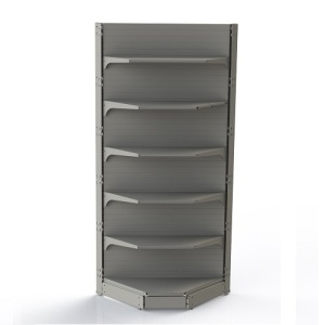 Стеллаж Нордика (50) прист. угловой внутр. х500х2250, полка 400 - 4 шт., 300 - 1 шт., ценники