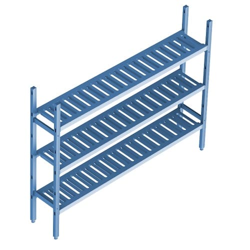 Стеллаж LOAD.ME.POLY 16AL.3PP40.15B 1560х400х (h) 1600 мм, 3 уровня полок (Polair) Базовая секция