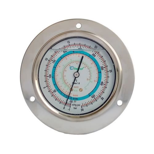 Манометр глицер. (80мм) R-22/404/134/407/507 BCJH-NG-RC-80 (подключение сзади)