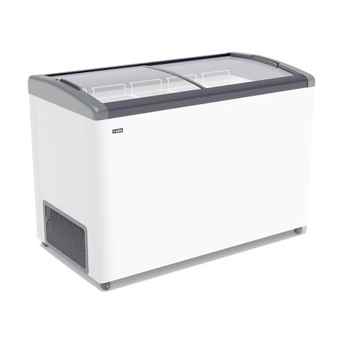 Ларь морозильный FG-400 E серый (гнутое стекло, 380 л.)