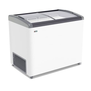 Ларь морозильный FG-350 E серый (гнутое стекло, 310 л.)