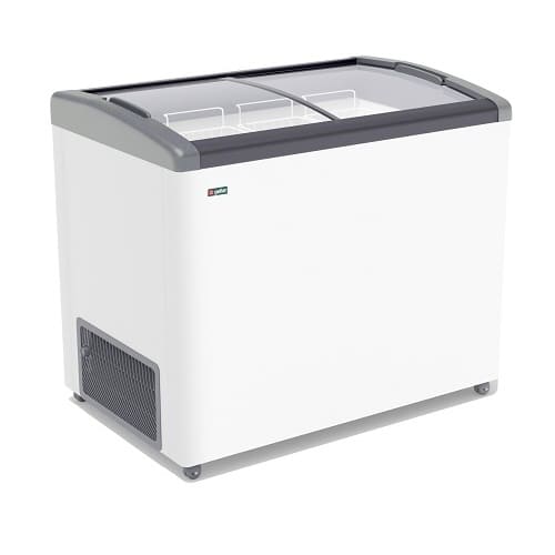 Ларь морозильный FG-350 E серый (гнутое стекло, 310 л.)