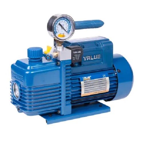 Насос вакуумный V-i220SV (2 ступ. 51л/мин) VALUE с ваккуметром, соленойдным обратным клапаном