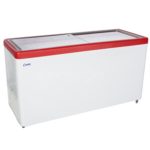 Ларь морозильный МЛП-700 красный (прямое стекло, 589 л.)